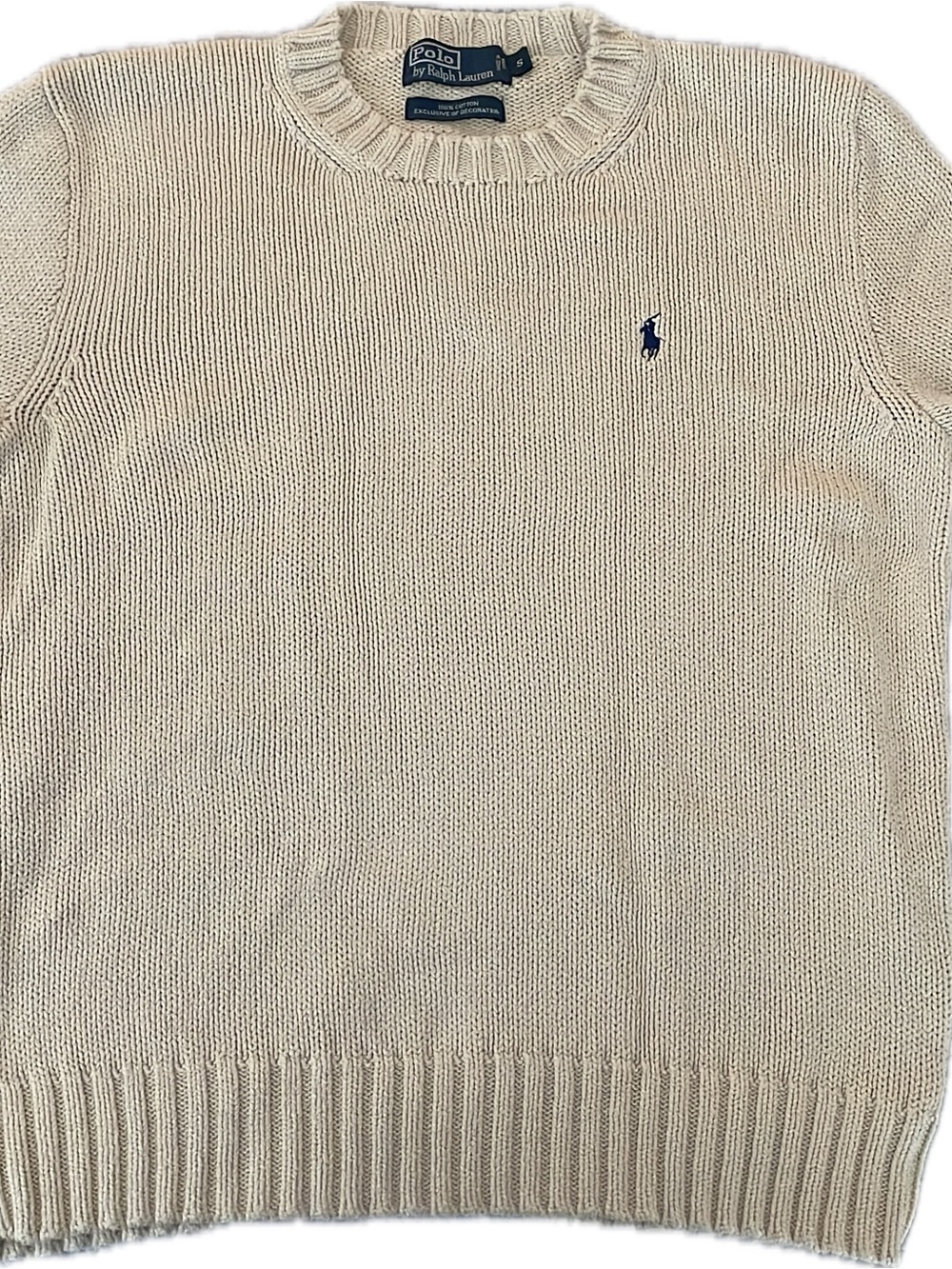 Vintage Ralph Lauren Dark Cream Knit Crewneck Sweater